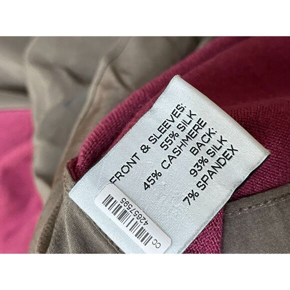 Saks Fifth Avenue Women's S Pink Sweater Silk Cardigan Knitted Cozy Chic Stretch - Picture 5 of 9